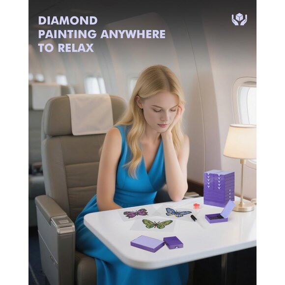 2-in-1 Diamond Art Trays With Lids,Anti-static Diamond Art Storage Containers, D - Picture 6 of 8